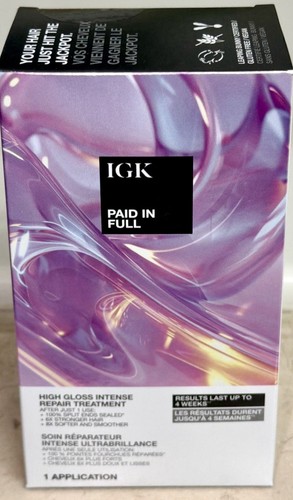 IGK Paid In Full High Gloss Intense Treatment New In Box