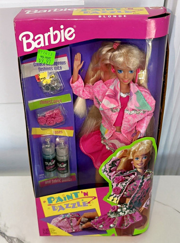 Vintage 1993 Mattel Paint 'N Dazzle Barbie Doll #10039 NRFB