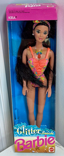 Vintage 1992 Glitter Beach Kira Barbie Doll by Mattel-NRFB