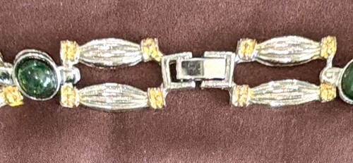 Multicolor Cabochons Faux Jewels Segmented Two Tone Choker - photo 5