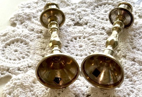 Candle Stick Holders - Solid Brass - Set of 2 - Swirl Design - photo 5