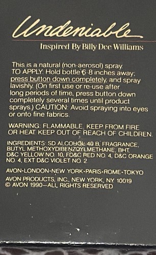 Avon Undeniable Cologne Spray for Women by Billy Dee Williams - photo 5