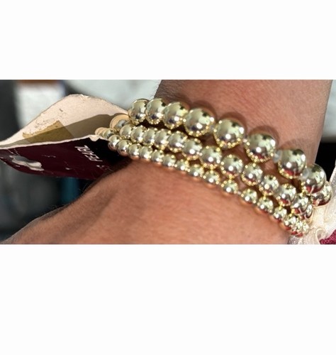 Glass Pearl Stacking Beaded Bracelet - 3 Piece Set - photo 5
