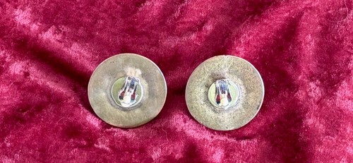 Rhinestone & Faux Pearl Earrings Button style Clip On 1980s glam - photo 5