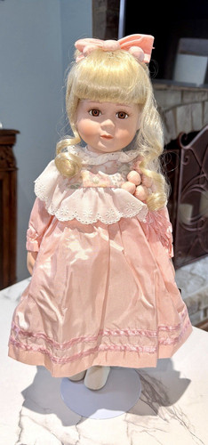 Vintage 1990s Lena Lydia Porcelain Collector Doll 17”