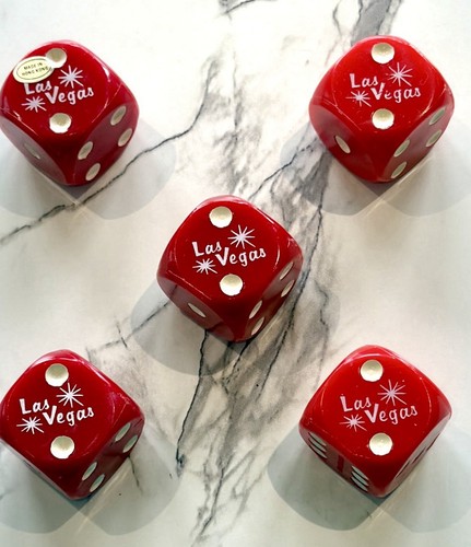 Vintage Las Vegas Casino Red Dice - Set of 5