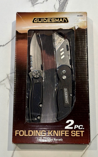 Guidesman 2-Piece Folding & Utility Knife Set - Brand New