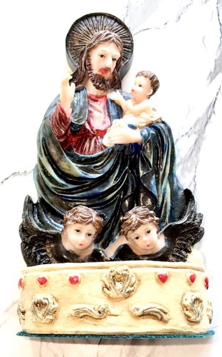St. Joseph & Child Jesus Holy Water Resin Wall/Table Altar - photo 4