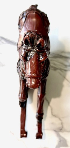 Vintage Rocking Horse Figurine Statue Mahogany-Look Decor - photo 5