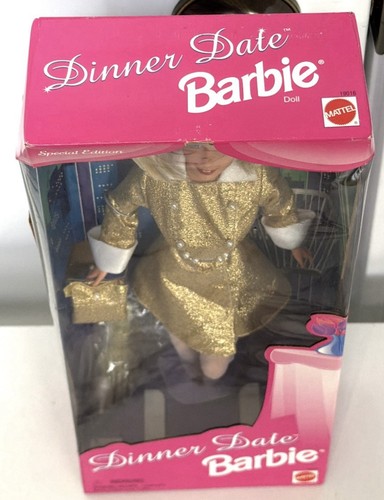 Mattel Barbie Dinner Date Special Edition Gold Dress Doll 1997 - photo 4