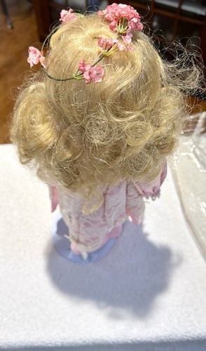 Porcelain Collector 15" Doll with Custom Plastic Cover & Stand - photo 2