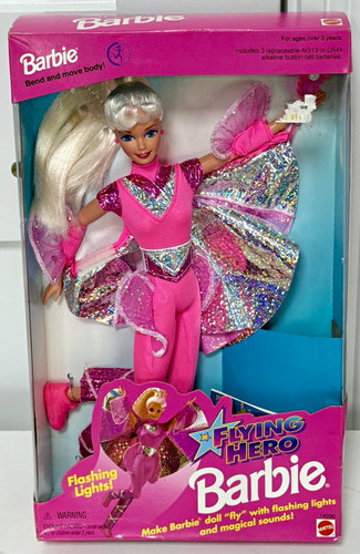 Vintage Mattel Flying Hero Barbie Doll Flashing Lights #14030