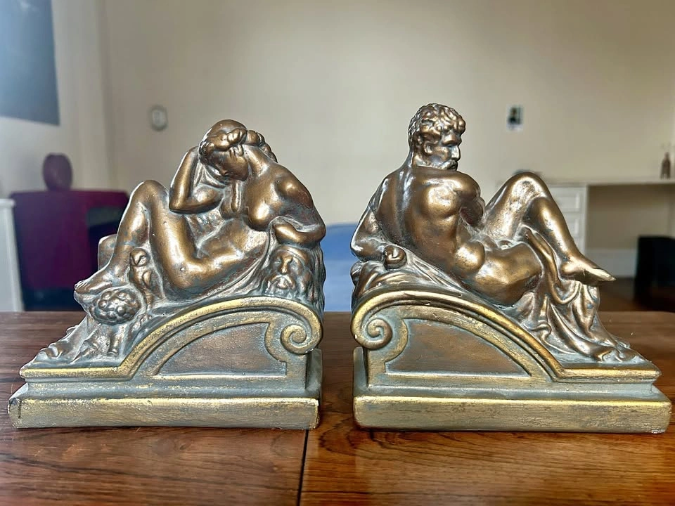 Vintage Michelangelo "Day & Night" Bookends