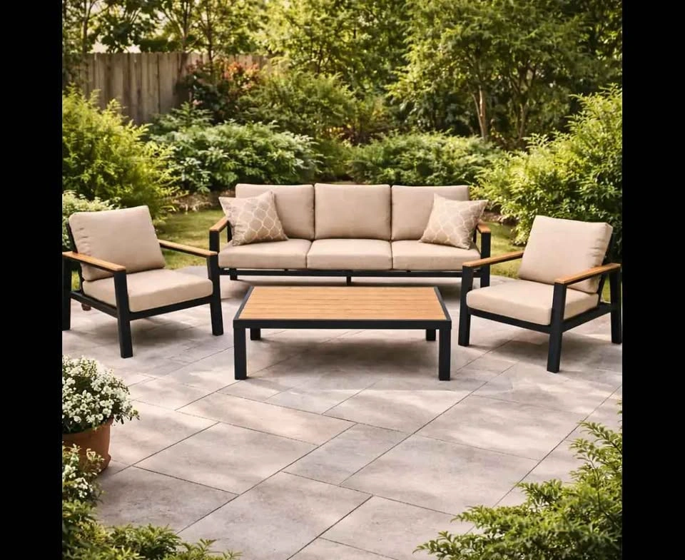 Brand New 4pc patio conversation set with wood burning fire plac - photo 3