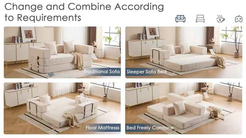 Brand New Boneless Sofa Bed Queen, 79" Convertible Sofa - photo 3
