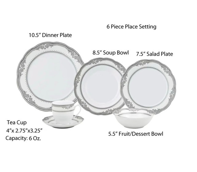 Lorren Home Trends Porcelain China Dinnerware Set - photo 2