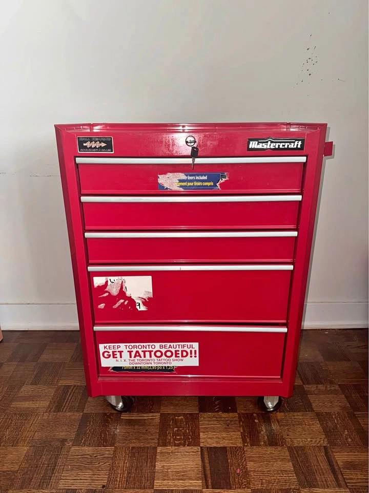 Mastercraft 5-Drawer Rolling Tool Cabinet – Red