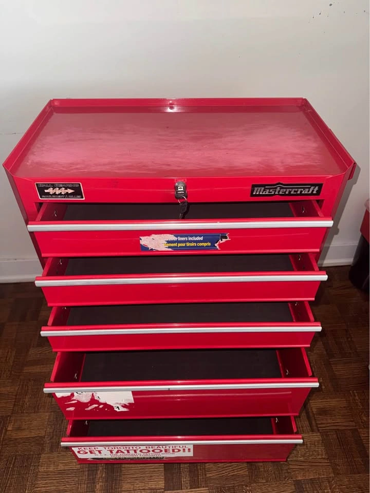 Mastercraft 5-Drawer Rolling Tool Cabinet – Red - photo 2