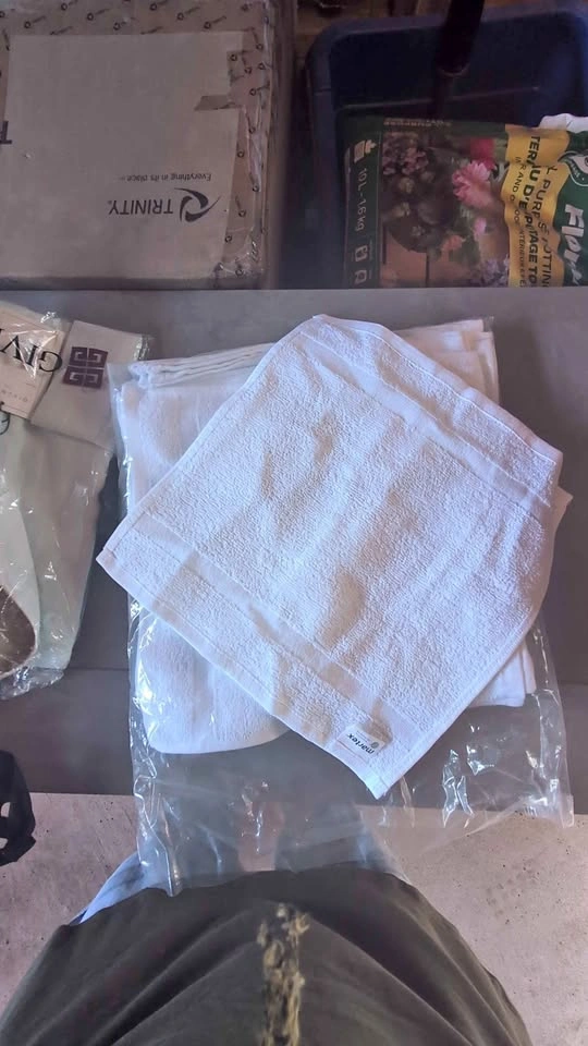 Martex White Cotton Towel Set. Set of 12