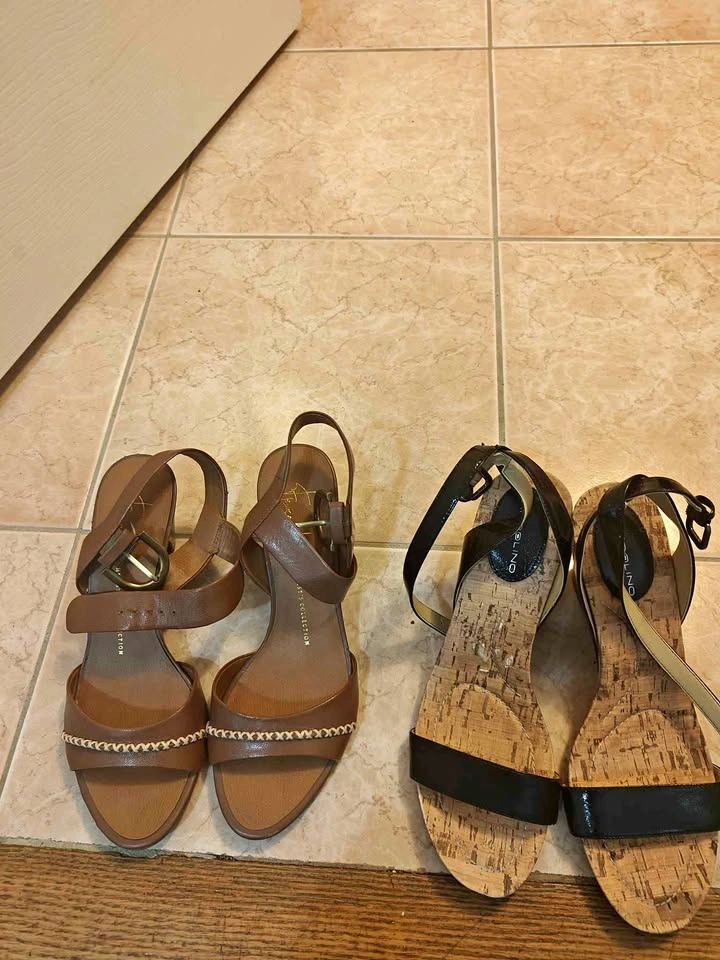 Bandolino and Franco Sarto Wedge Sandals. Set of 2