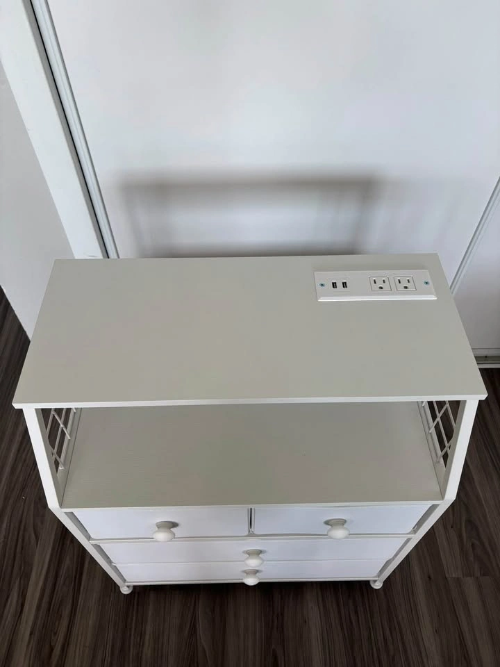 Brand new white nightstand 4 Fabric Drawer - photo 5