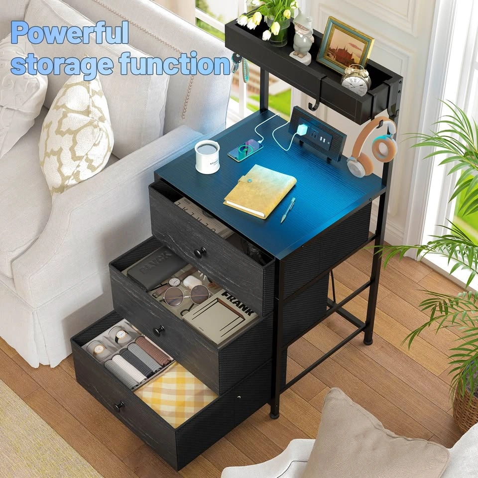 Brand new in box- Tall LED Nightstand With Charging Station - photo 3