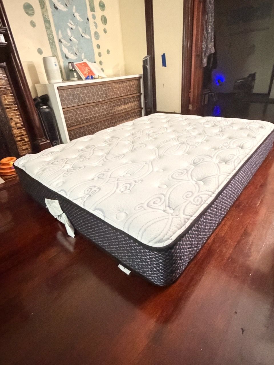 Queen Plush Mattress- compressed and rolled up
