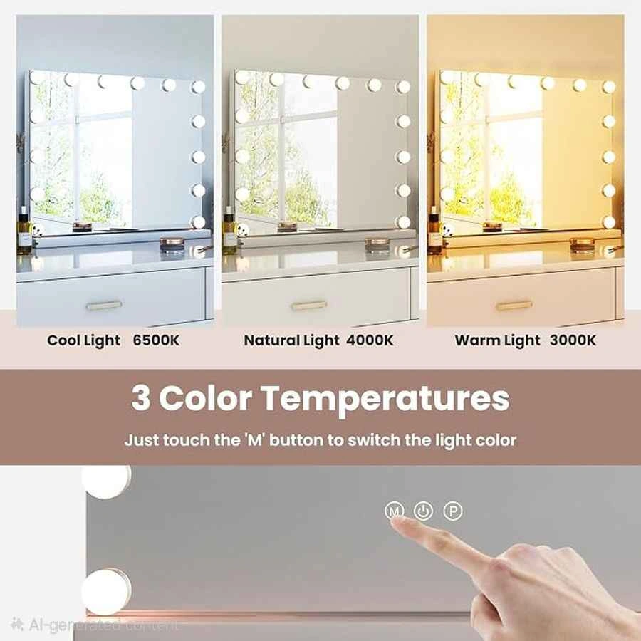 Vanity Mirror with Lights 28" x 20" - photo 5
