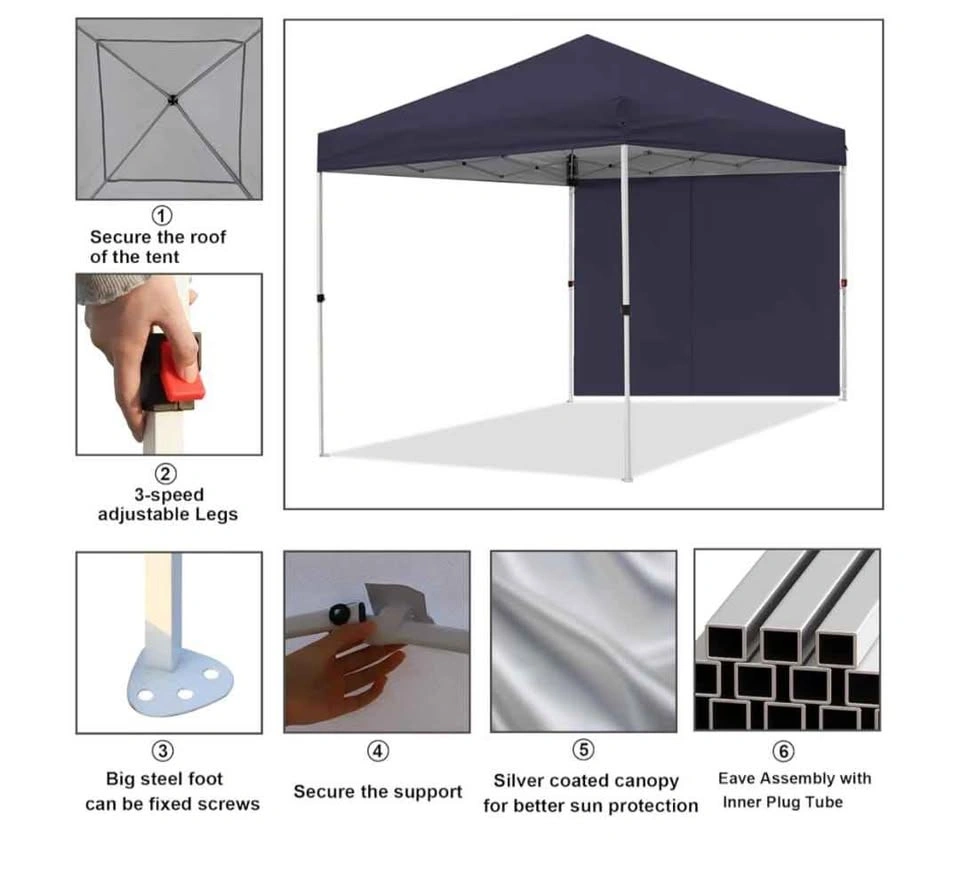 10x10 FT Pop Up Canopy with Sidewall and Carrying Bag - photo 3