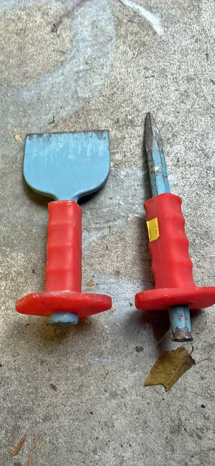 Pair of Heavy-Duty Masonry Chisels with Hand Guards