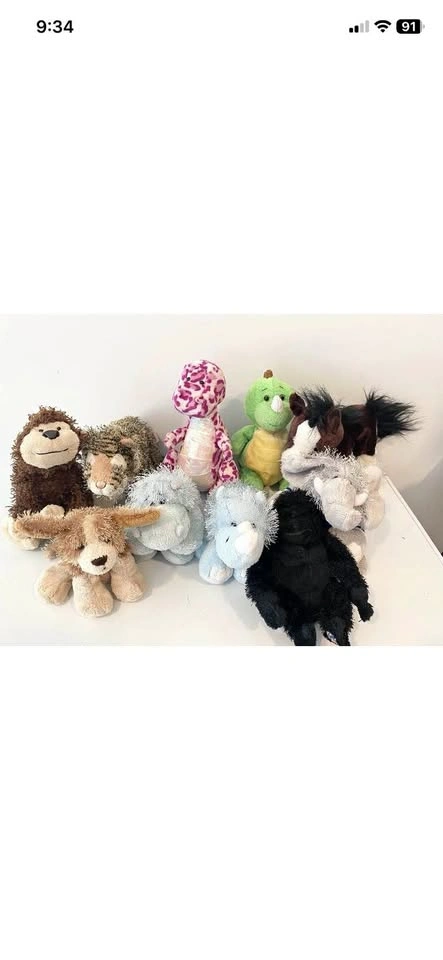 Webkinz Plush Lot of 10 Ganz Lil’ Kinz Dinosaurs Elephant