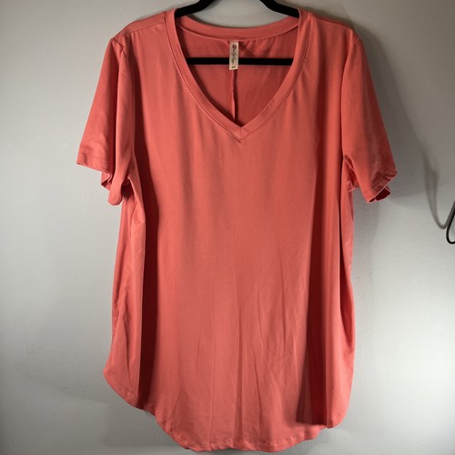 She's Got Leggz Comfort Tee V Neck Salmon 2XL Tunic