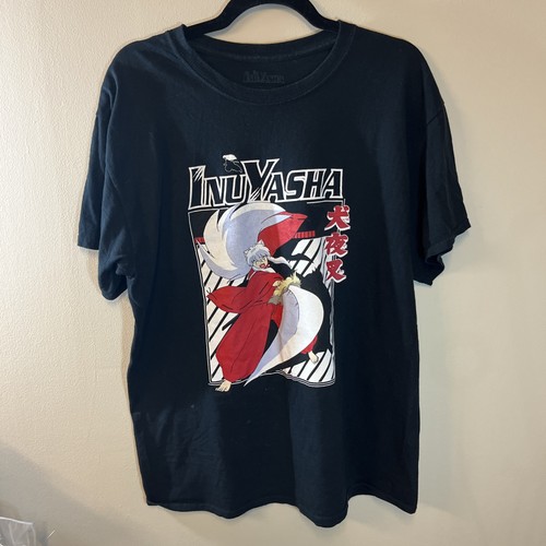 Inuyasha Anime Graphic T-Shirt Black Size Large