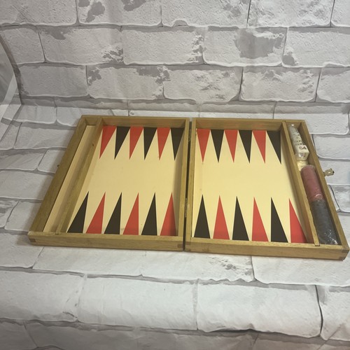 Vintage Travel Size Butterscotch And Red Backgammon Set - photo 2