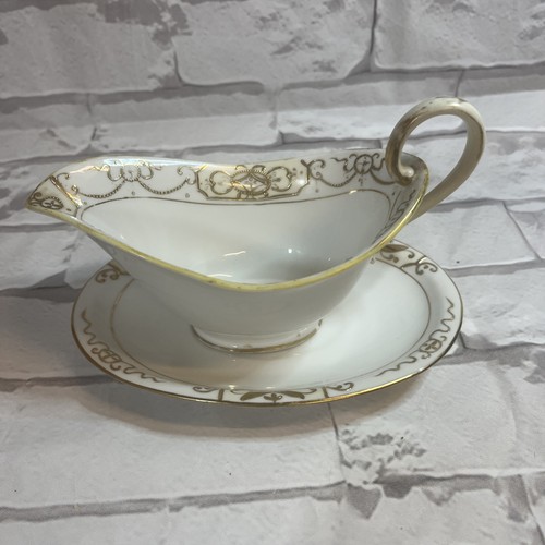 Vintage NORITAKE Gravy Boat w/detached Underplate