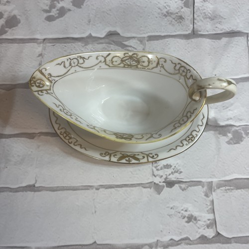 Vintage NORITAKE Gravy Boat w/detached Underplate - photo 3