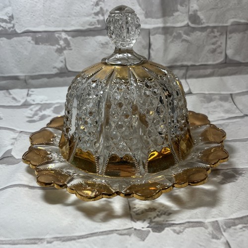 Antique 1901 EAPG Diamond Ridge Covered Butter Dish