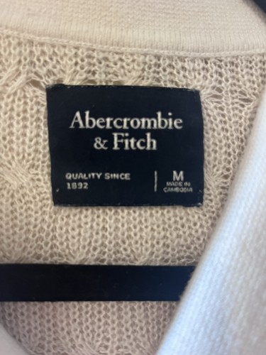 Men's Abercrombie & Fitch Open Weave Crochet Polo Shirt Med - photo 2