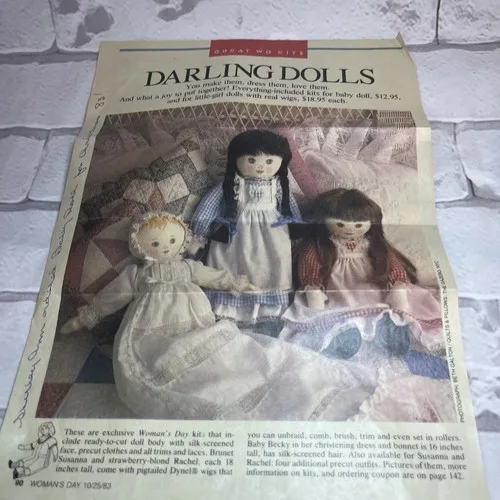 Vintage Darling Dolls SEWING PATTERN 18" Cloth DOLLS 1983 - photo 2
