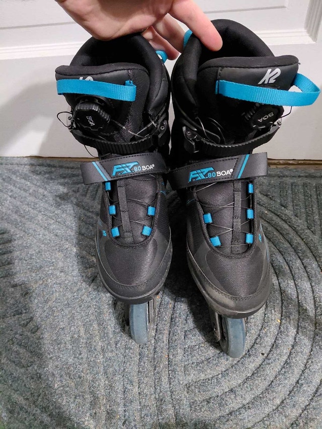 K2 Fit 80 BOA Rollerblades Size 9, + MIPs helmet & safety pads