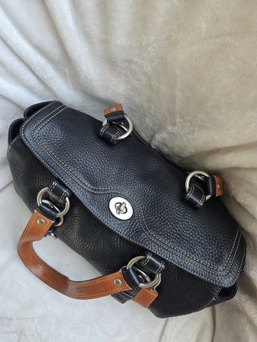 Vintage Coach Black Pebbled Leather Chelsea Turnlock Satchel - photo 5
