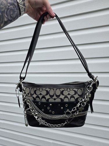 Coach Signature Patchwork Pierced Stripe Convertible Bag