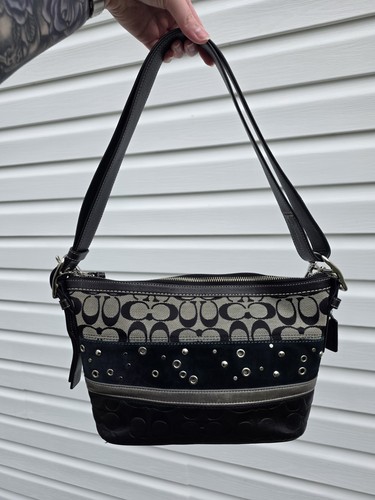 Coach Signature Patchwork Pierced Stripe Convertible Bag - photo 2
