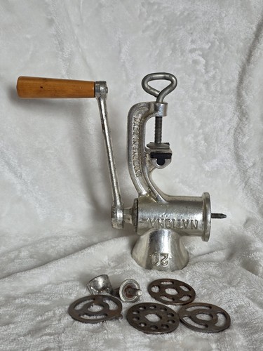 Vintage Spong National Mincer # 20 Hand Crank Meat Grinder