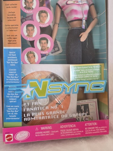 Vintage 2000 NSYNC #1 Fan Barbie Doll NIB with Remix CD - photo 4