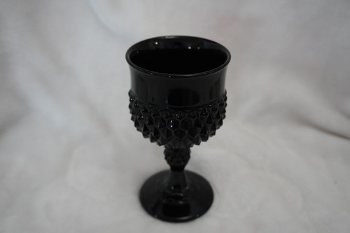 Set of 4 Indiana Glass "Diamond Point" Black Amethyst Goblets - photo 3