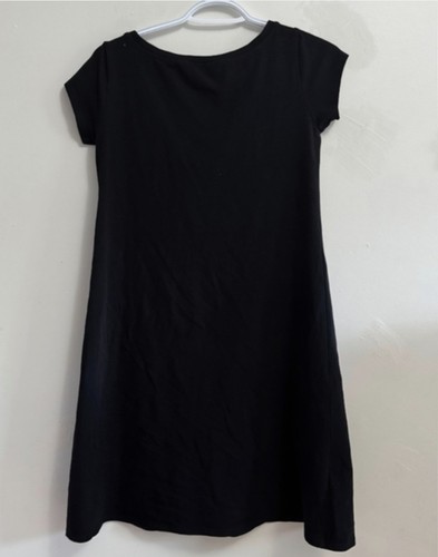 NWOT Eileen Fisher XXS Black Organic Cotton Jersey Dress - photo 4
