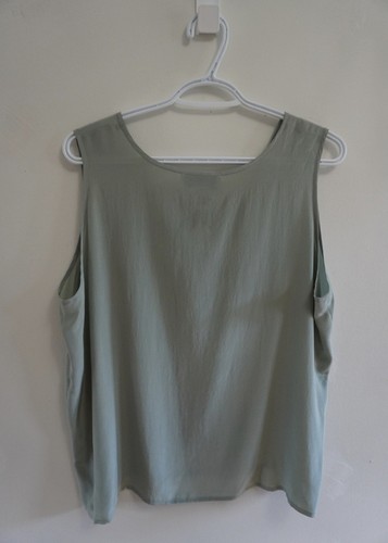 Vintage Simply Silk 100% Silk Tank Top Sage Green Large - photo 2