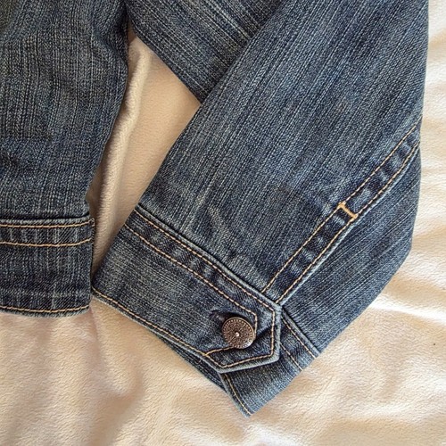 Vintage Denim Jean Jacket – Button Up Distressed Wash - photo 2
