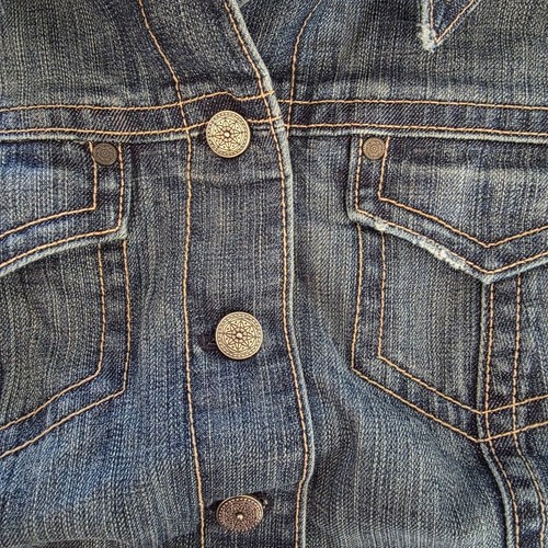 Vintage Denim Jean Jacket – Button Up Distressed Wash - photo 5